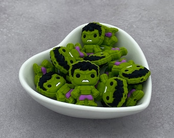 Angry Green Guy Silicone Focal Bead