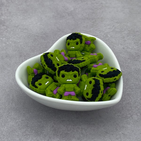 Angry Green Guy Silicone Focal Bead