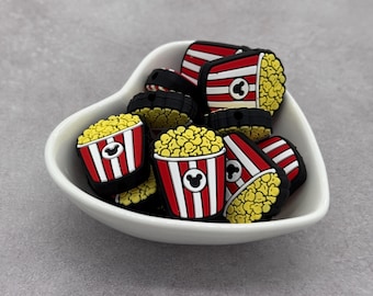 Popcorn Mouse Double Sided Silicone Focal Bead