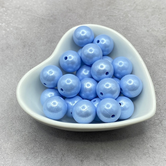 15mm Sky Blue Silicone Beads, Silicone Beads in Bulk, 15mm