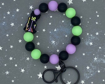 Mistress of Evil Silicone Beaded Wristlet Key Fob Glow in the Dark