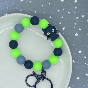 Night Dragon Glow in the Dark Beaded Wristlet Key Fob