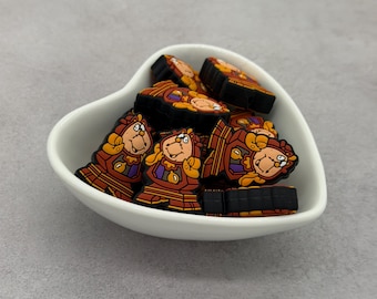 Talking Clock Double Sided Silicone Focal Bead