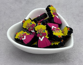 Gamer Princess Pink Double Sided Silicone Focal Bead