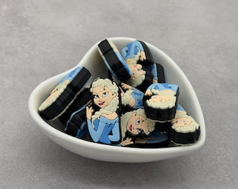 Ice Queen Double Sided Silicone Focal Beads