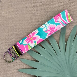 Lilly P Tropical Flower Fabric Wrist Key Fob