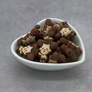 Cowboy Doll Silicone Focal Beads