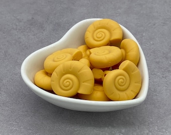 Yellow Shell Silicone Beads