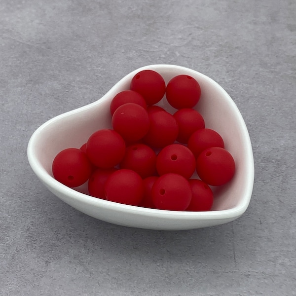 Dark Red 15mm Silicone Beads, Round Silicone Bead, Wholesale beads