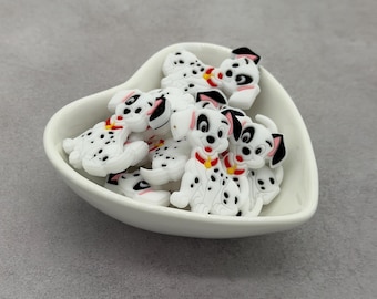 Dalmatian Dog Double Sided Silicone Focal Bead