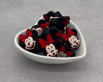 Girl Mouse Face 3D Silicone Focal Bead