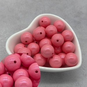 Dark Pink Opal Chameleon  15mm Silicone Beads, Round Silicone Bead, Wholesale beads
