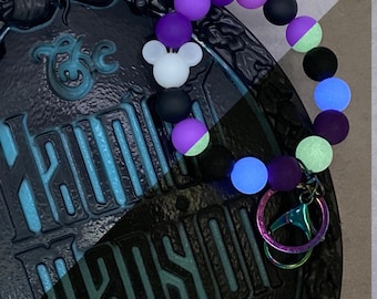 Ride 999 Ghosts Glow in the Dark Silicone Beaded Wristlet Key Fob