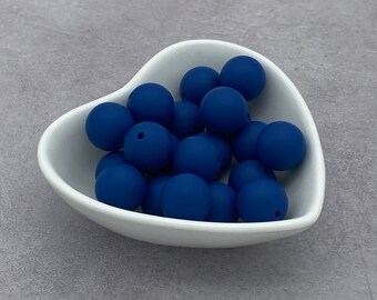 Steel Blue 15mm Silicone Beads, Round Silicone Bead, Wholesale beads