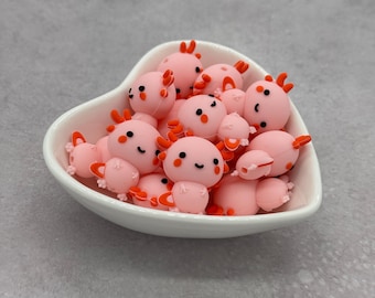Axolotl Pink 3D Various Colors Silicone Focal Bead