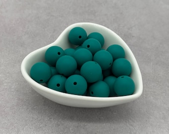 Emerald 15mm Silicone Beads, Round Silicone Bead, Wholesale beads