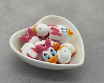 Girl Duck Face 3D Silicone Focal Bead
