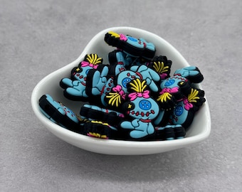 Handmade Teal Doll Silicone Focal Bead