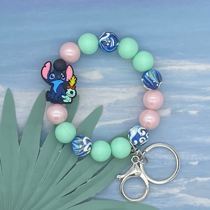 Hawaiian 626 Ohana Alien + Ragged Doll Beaded Wristlet Key Fob
