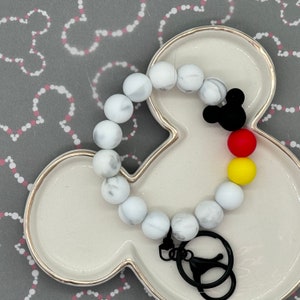Classic Mr Mouse Silicone Beaded Wristlet Key Fob