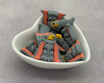 Perle focale en silicone 3D Éléphant volant