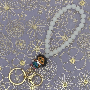 Miracle Girl Glowing Loop Silicone Beaded Wristlet Key Fob