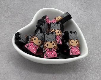 Pink Good Witch Silicone Focal Bead