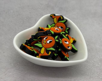 Citrus Bird Body Double Sided Silicone Focal Bead