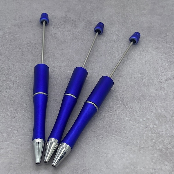 Matte Royal Blue Beadable Pen, DIY Beaded Pen