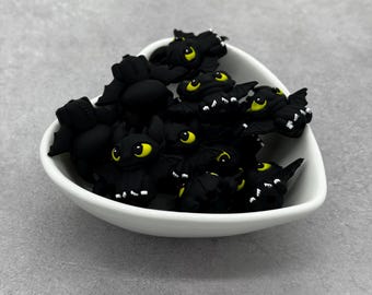Night Dragon 3D Silicone Focal Bead