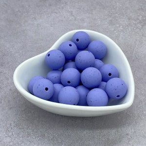 Speckled Taro Purple 15mm Silicone Beads, Round Silicone Bead, Wholesale beads