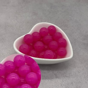 Jelly Glitter Violet Purple 15mm Silicone Beads, Round Silicone Bead, Wholesale beads