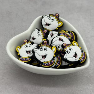 トーキングティーポット 両面シリコンフォーカルビーズ