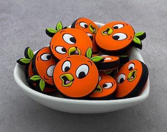 Citrus Bird Double Sided Silicone Focal Bead