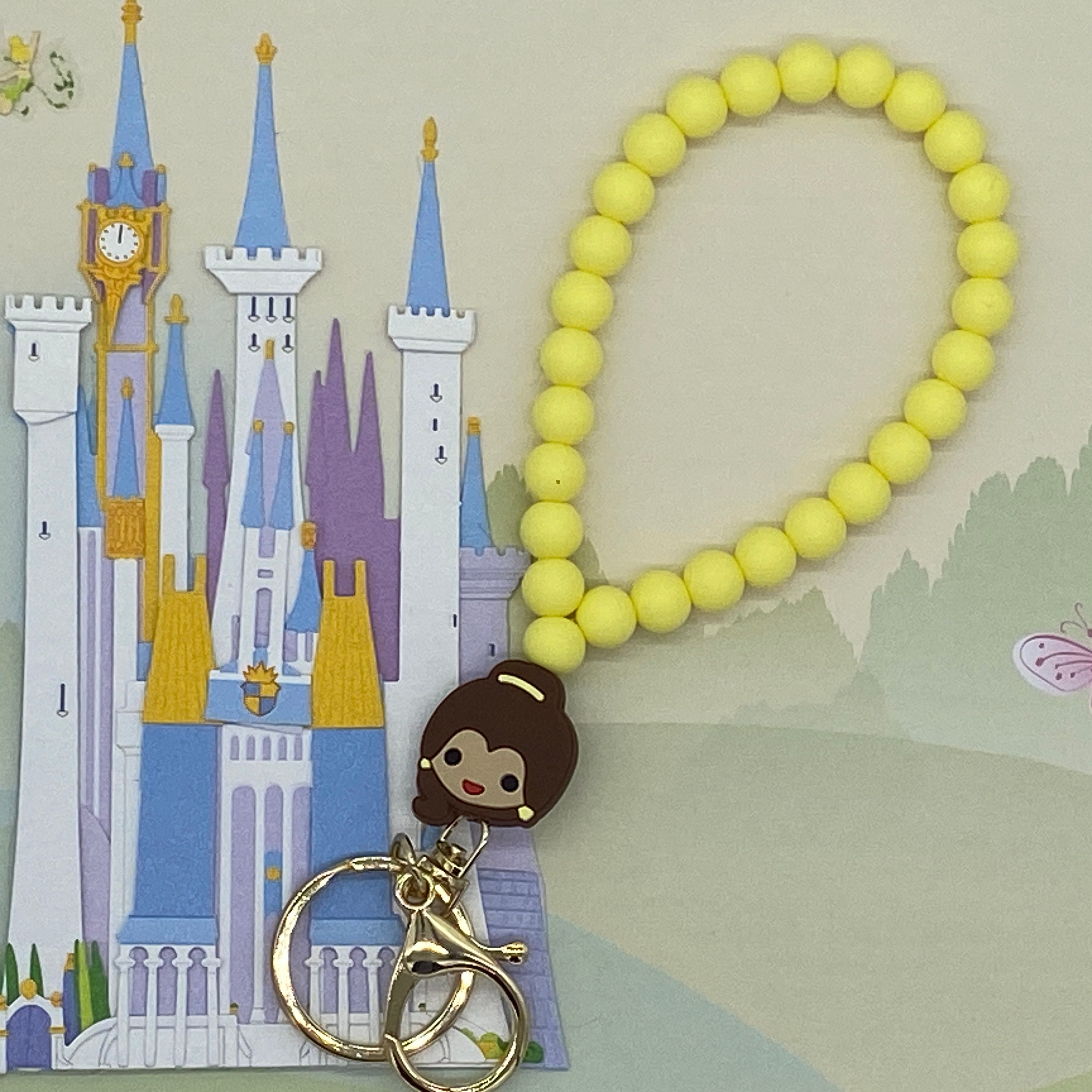 Beauty Princess Loop Silicone Beaded Wristlet Key Fob - Etsy