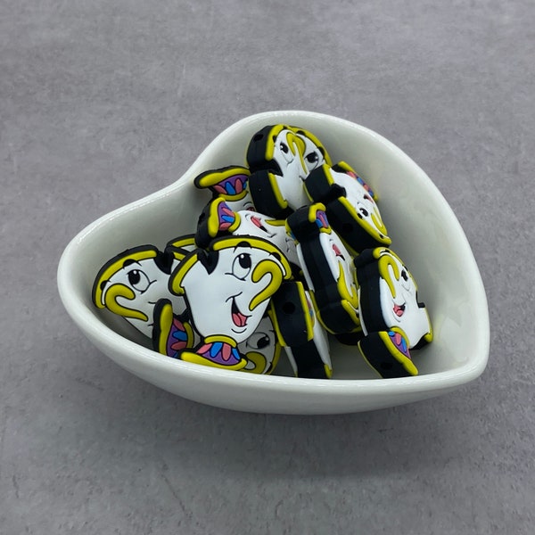 Talking Teacup Silicone Focal Bead