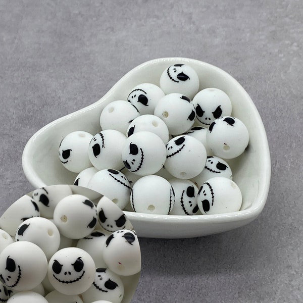 Jack Face 15mm Silicone Beads, Round Silicone Bead, Wholesale beads