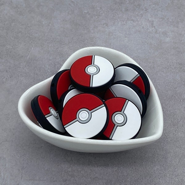 Pocket Monster Ball Silicone Focal Bead