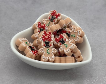 Gingerbread Girl Mouse Double-Sided PVC Focal Bead