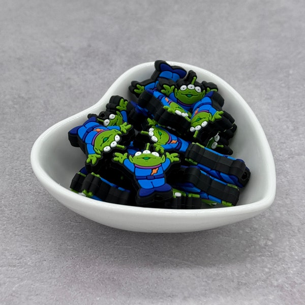 Green Alien Silicone Focal Beads