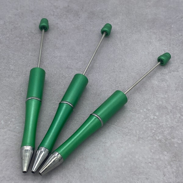 Matte Emerald Kelly Green Beadable Pen, DIY Beaded Pen