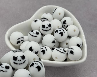 Jack Face 15mm Silicone Beads, Round Silicone Bead, Wholesale beads