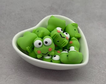 Peeking Japanese Frog 3D Silicone Focal Bead