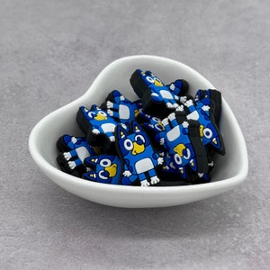 Blue Dog Silicone Focal Bead