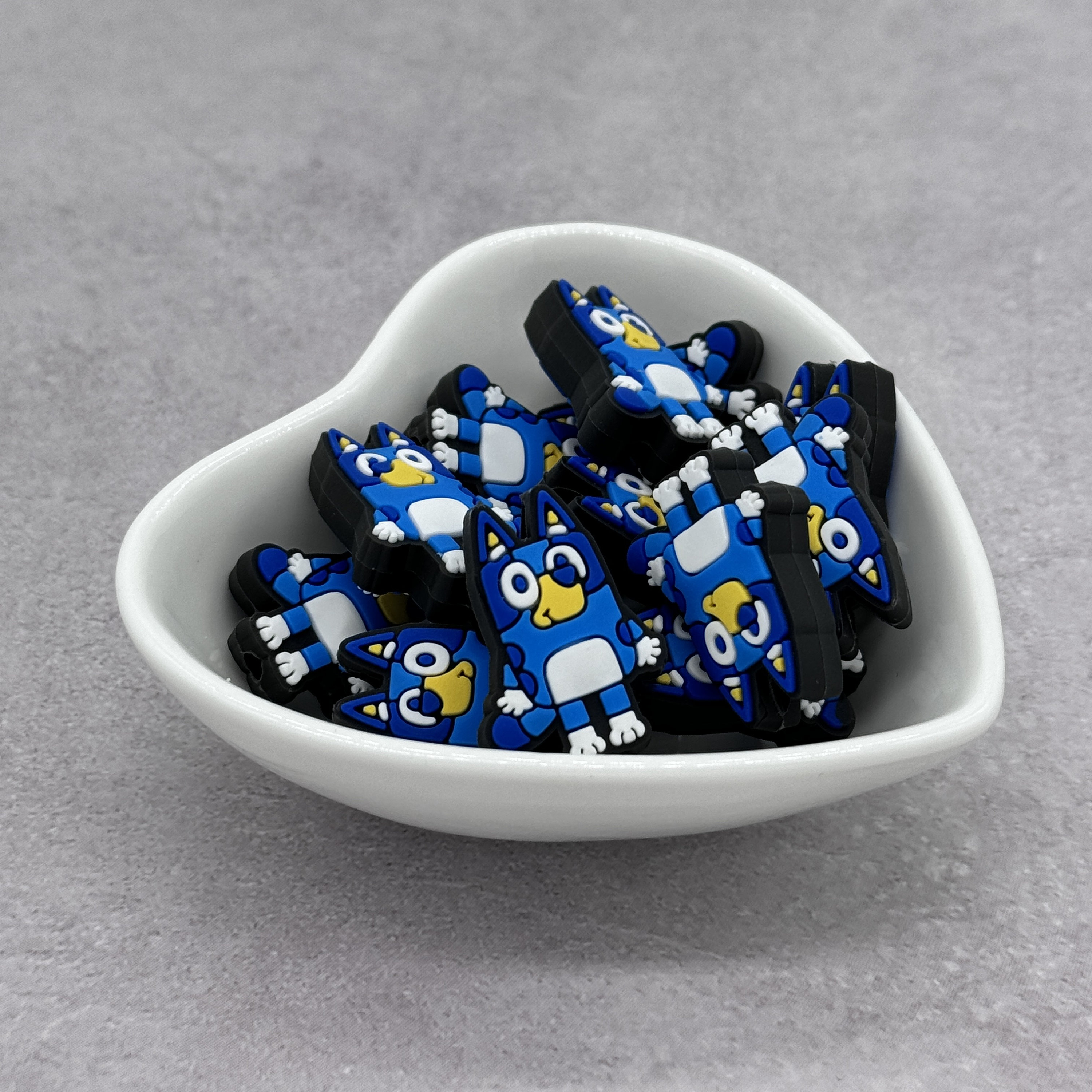 Cuenta focal de silicona para perro Heeler azul