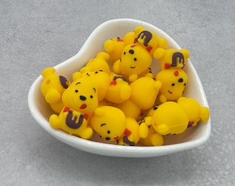 Friendly Bear Honey Pot 3D Silicone Focal Bead
