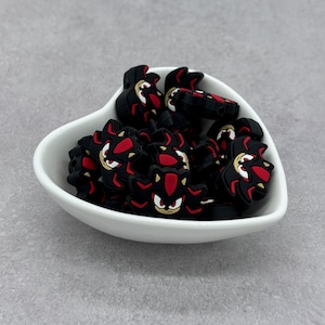 Perlina focale in silicone a forma di riccio nero