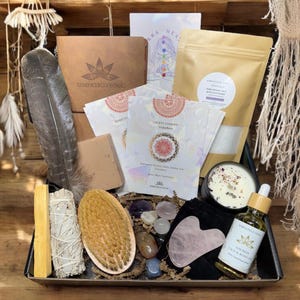Chakra Heilung Spa Geschenkbox, spirituelle Geschenke, Geschenk für sie, Self Care Geschenk, spirituelle Heilung, Geburtstagsgeschenk, Spa Geschenkset für Frauen, Yoga Geschenk