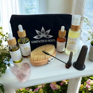 Organic Spa Gift Set: Natural Skincare, Dry Brush & Gua Sha