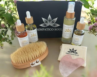 Biologische zelfzorg spa cadeauset, cadeauset voor haar, spa cadeauset, ontspanningscadeauset, cadeauset stressverlichting, zelfzorg cadeauset, cadeaumand